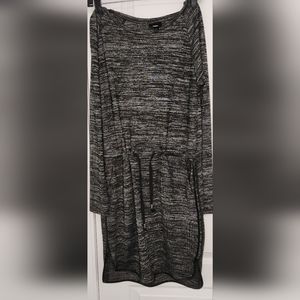 Sweater Dress Drawstring Waist Fau Leather Trim Women's Size Small